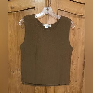 Margaret Winters New York Lt. Brown Rayon Blend Tank Top Womens sz L
